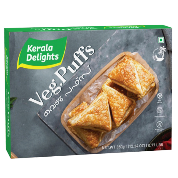 Kerala Delights Veg Puffs 350gm Frozen